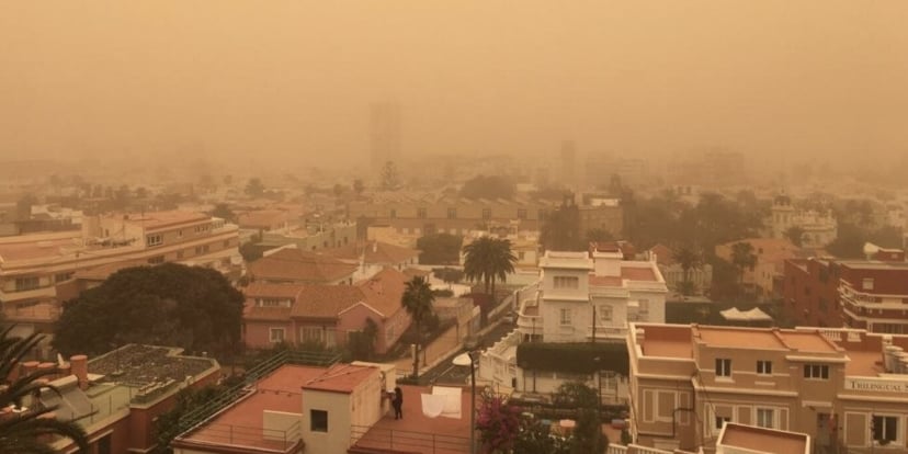 Fuerte calima en Canarias