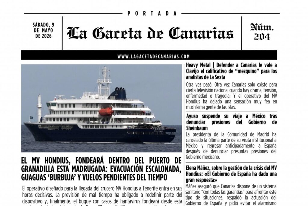 Portada de La Gaceta de Canarias 09/05/2026