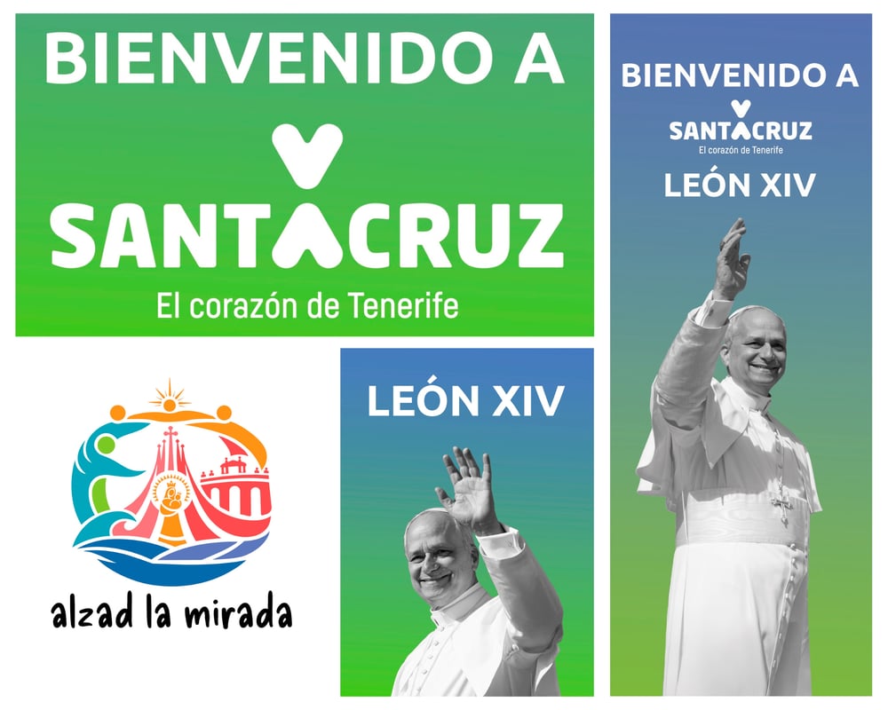 Cartel de la visita del Papa León XIV a Santa Cruz de Tenerife