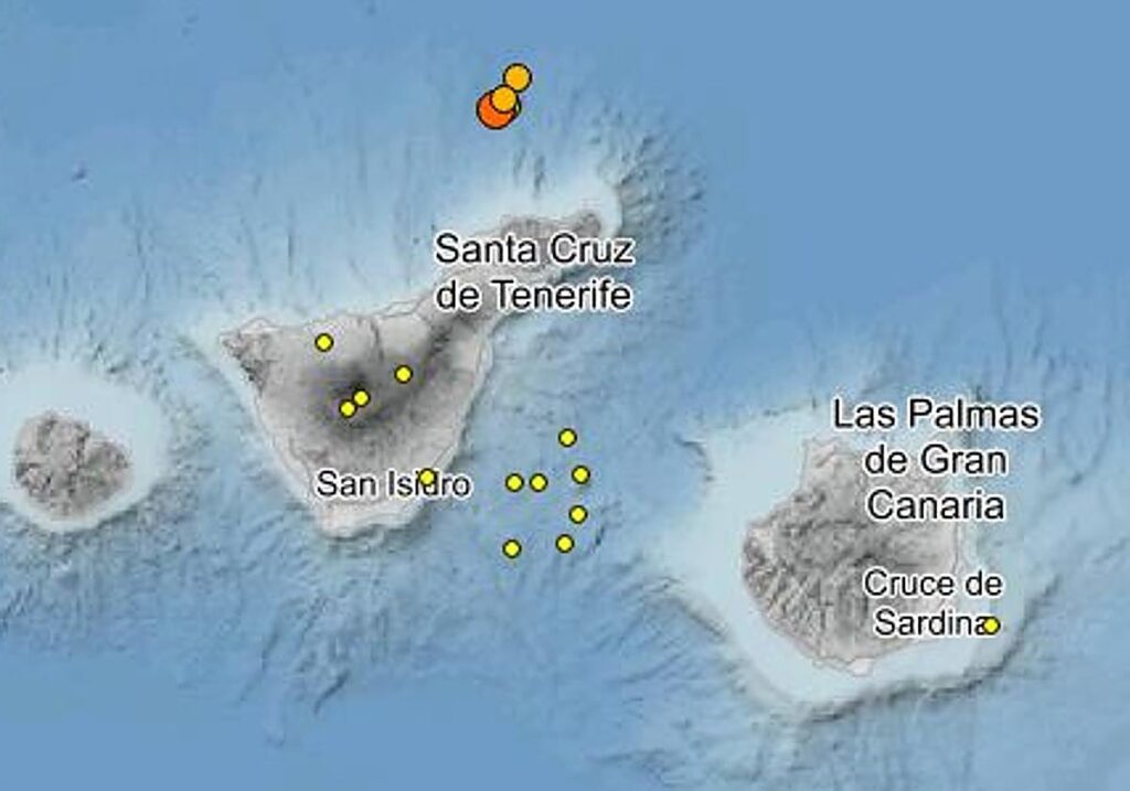 Registro de terremotos Teneruife Canarias